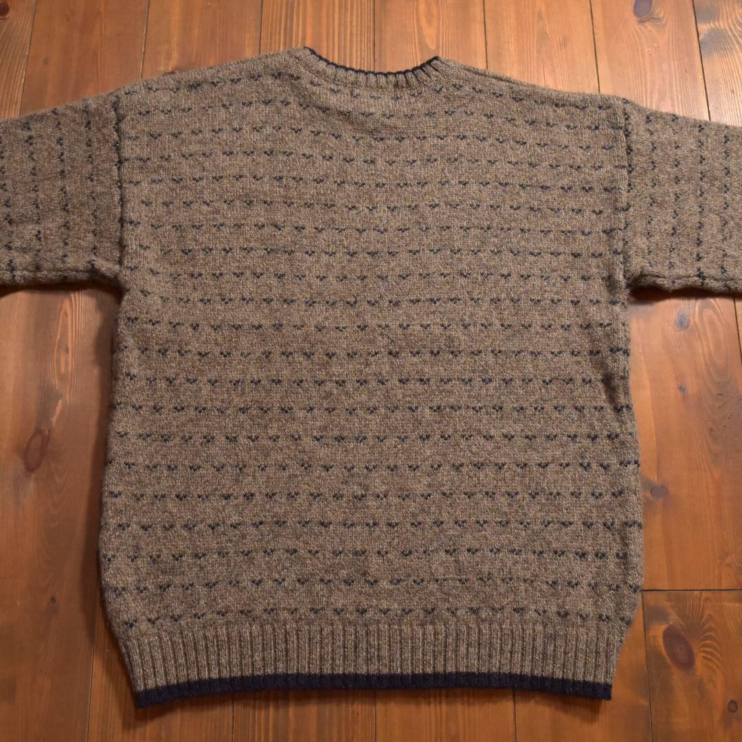 Woolrich バーズアイニットセーター クルーネック ブラウン