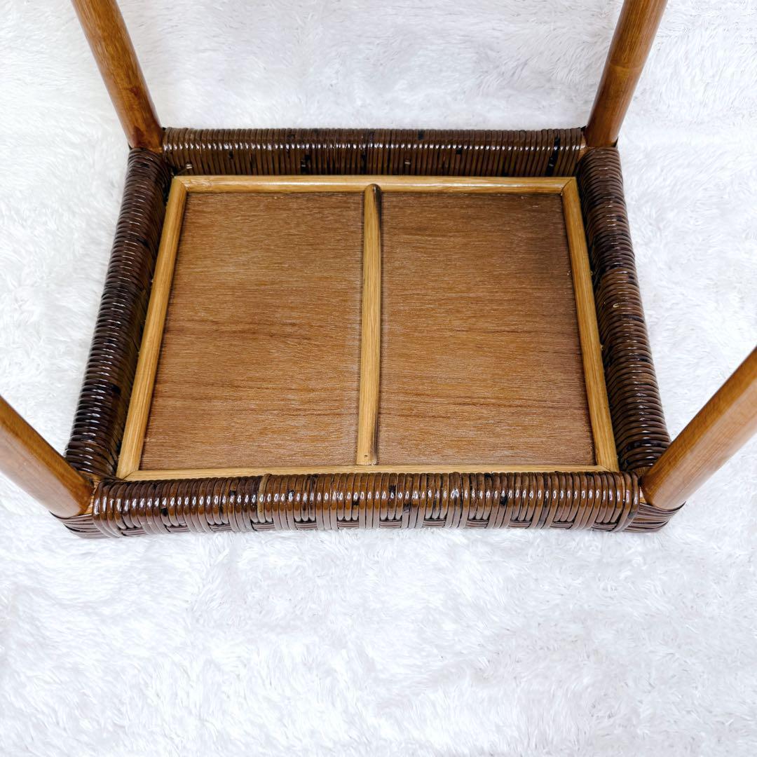 ヴィンテージ　Kazama　籐 ラタン シェルフ シェルフL　4段　自然素材