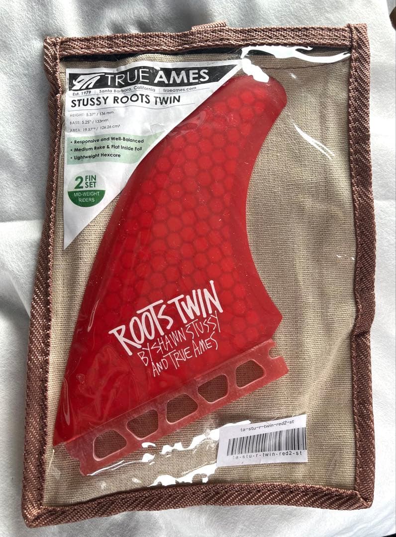 TRUE AMES STUSSY ROOTS TWIN TINTRED Sフィン