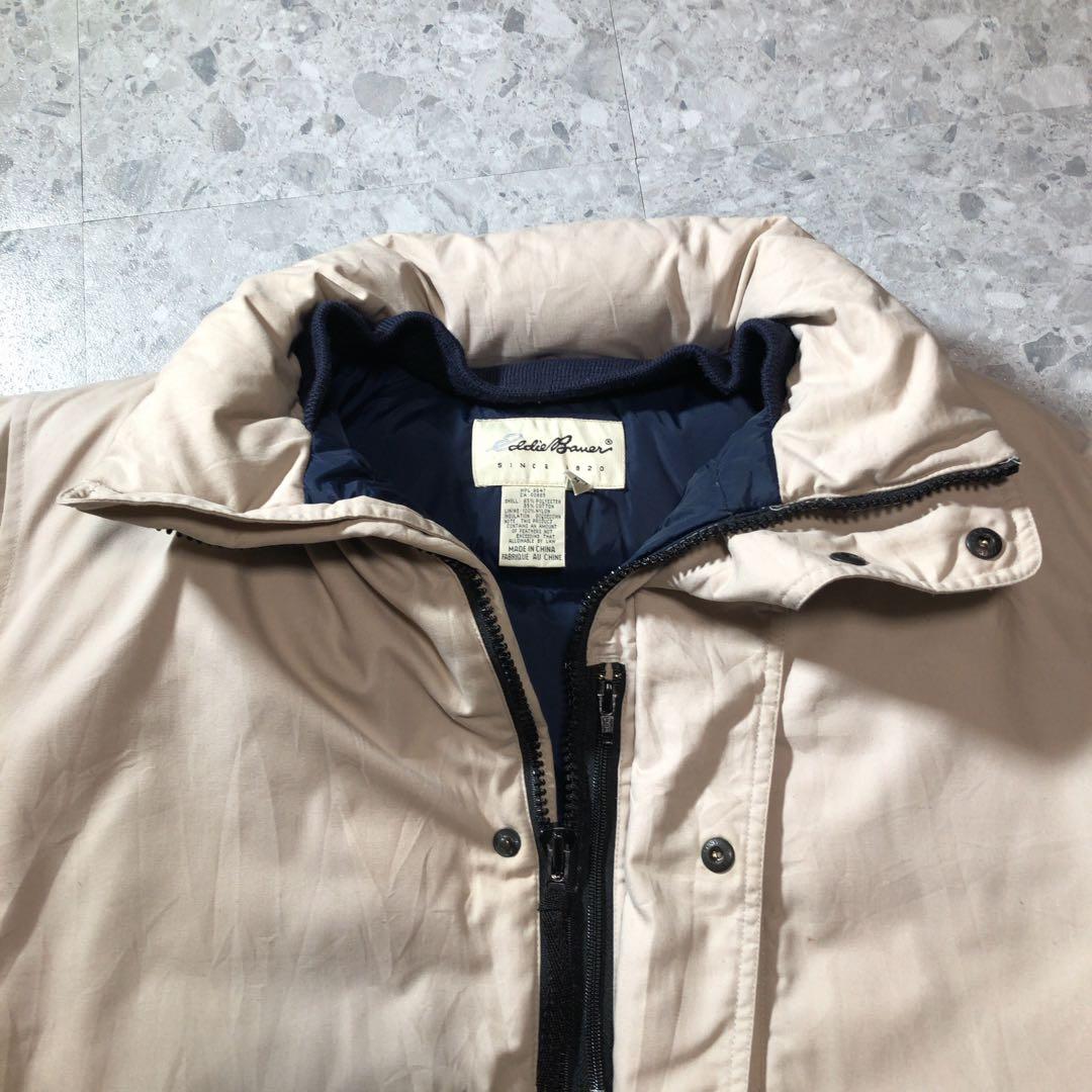 最終セール❗️90s Eddie Bauer グースダウン　アイボリー　白タグ