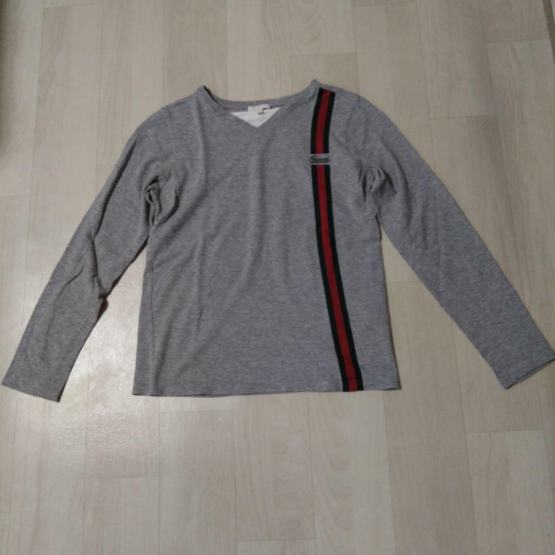 h111e 美品 Gucci グレー Vネック長袖 Tシャツ 2枚セット