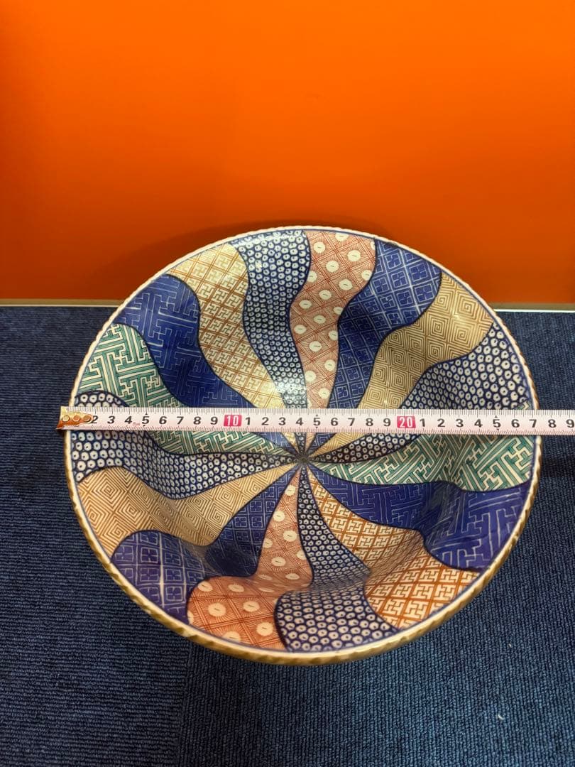 1849  古伊万里 染付 色絵 菓子鉢　萬暦年製銘　時代物