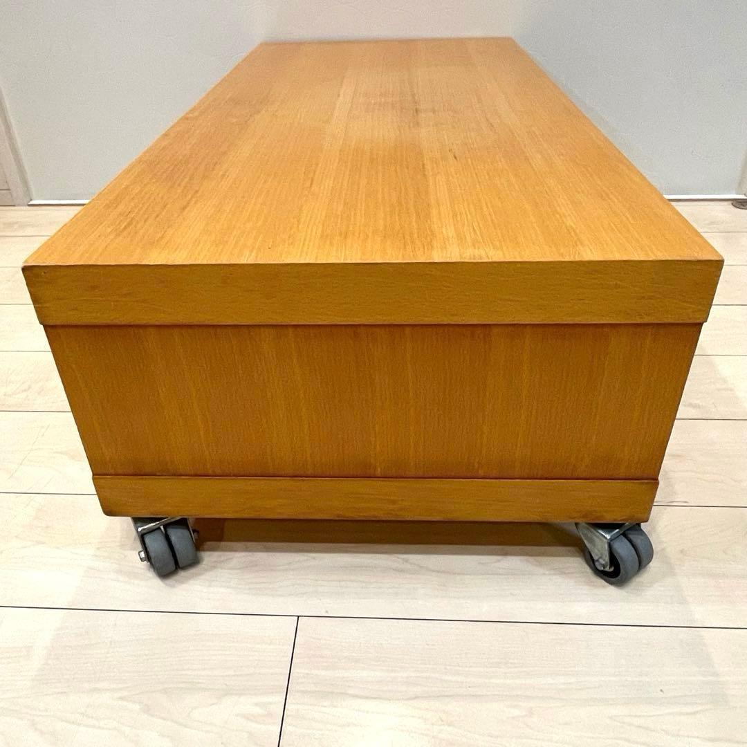 無印良品 ブナ材 収納棚 テレビボード ローボード キャスター付