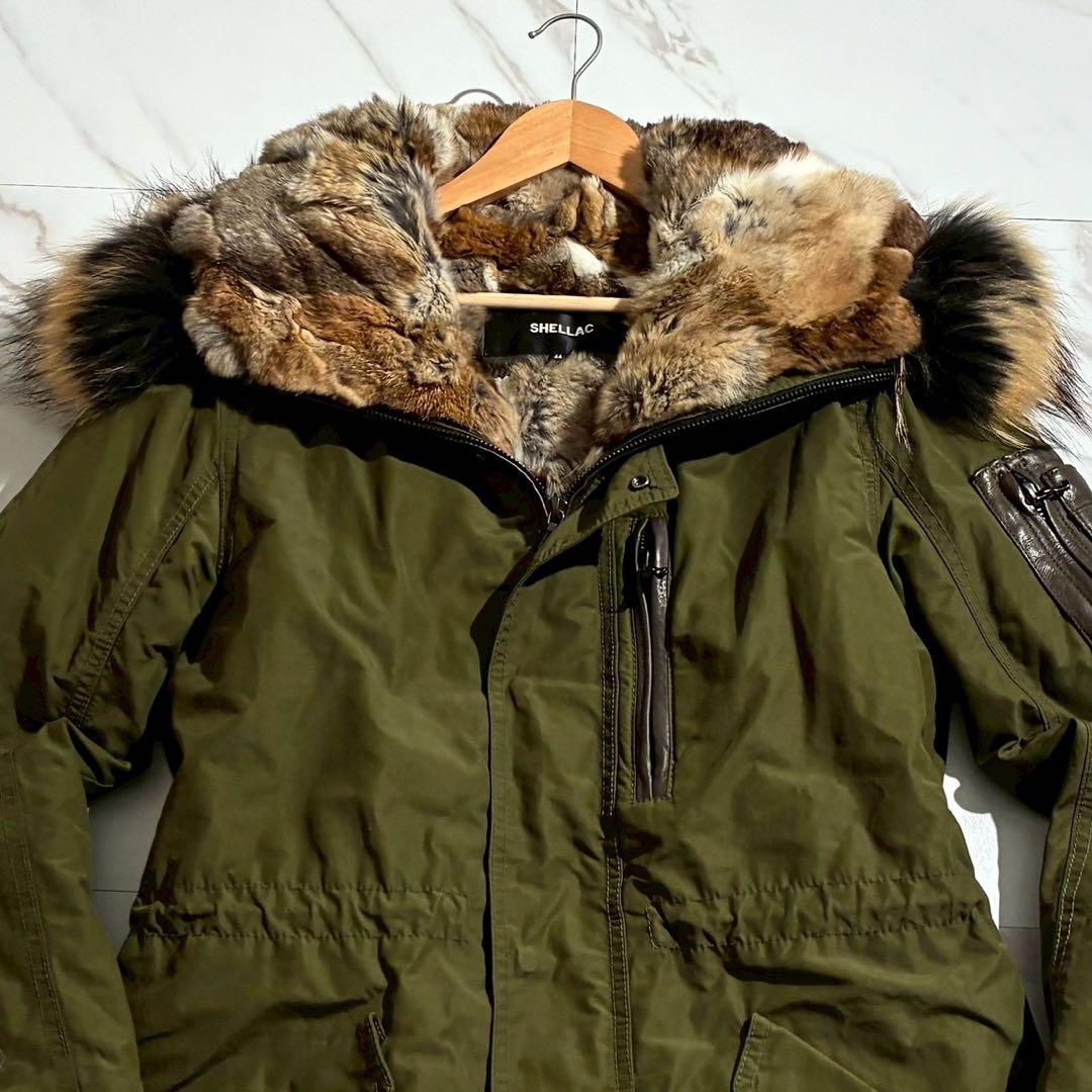 【美品】シェラック モッズコート ラビットファーライナー ラクーン 4way