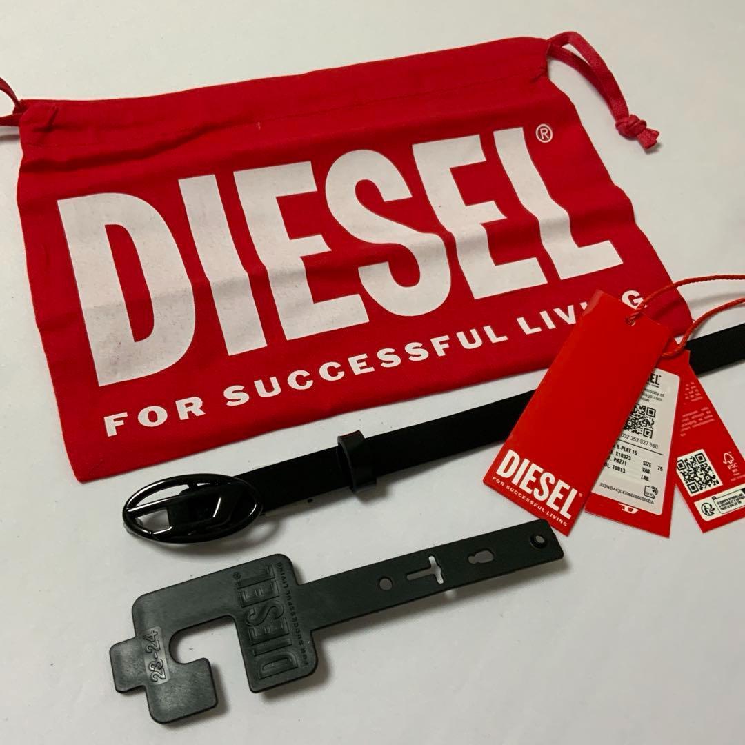 DIESEL　BELT　80　B-PLAY 15　X10323　ロゴ　光沢　新品