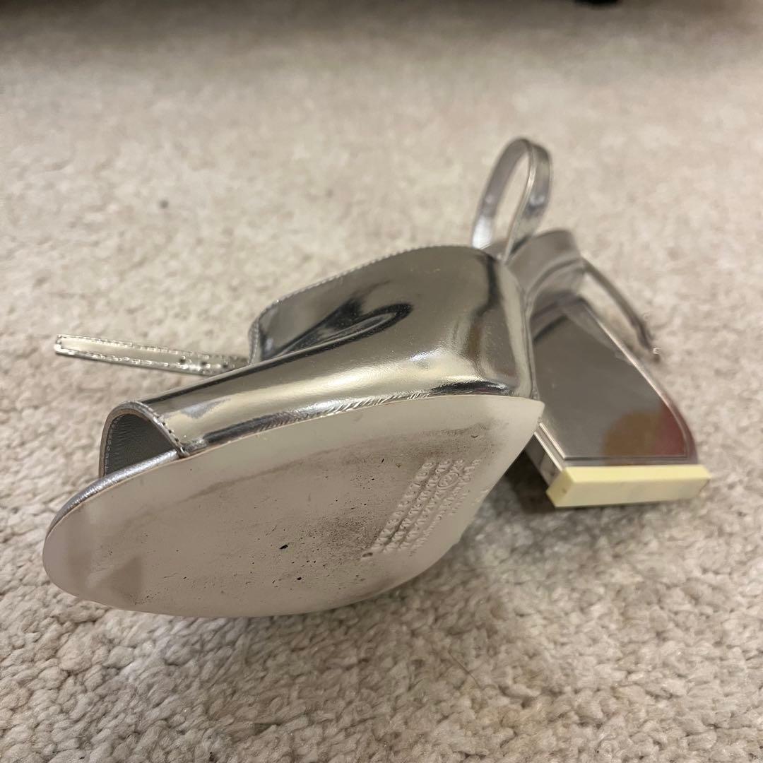 美品 Maison Margiela マルジェラ シルバーオープントゥサンダル