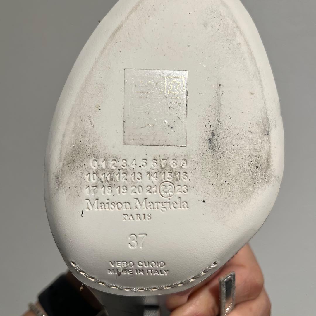 美品 Maison Margiela マルジェラ シルバーオープントゥサンダル