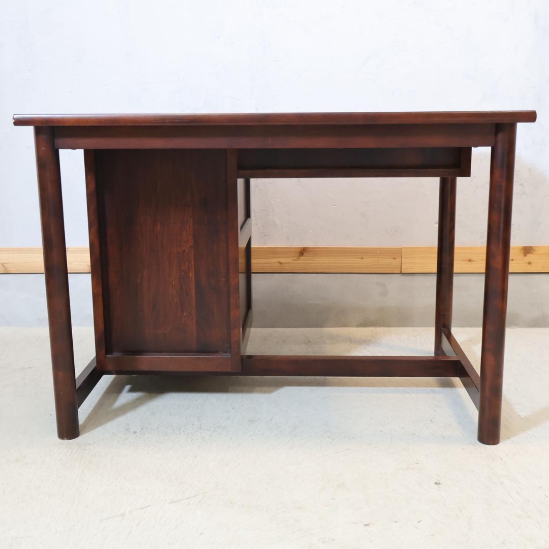 九州民芸家具 つくし工芸 書斎机 袖机 デスク ミズメザクラ無垢材 クラシック