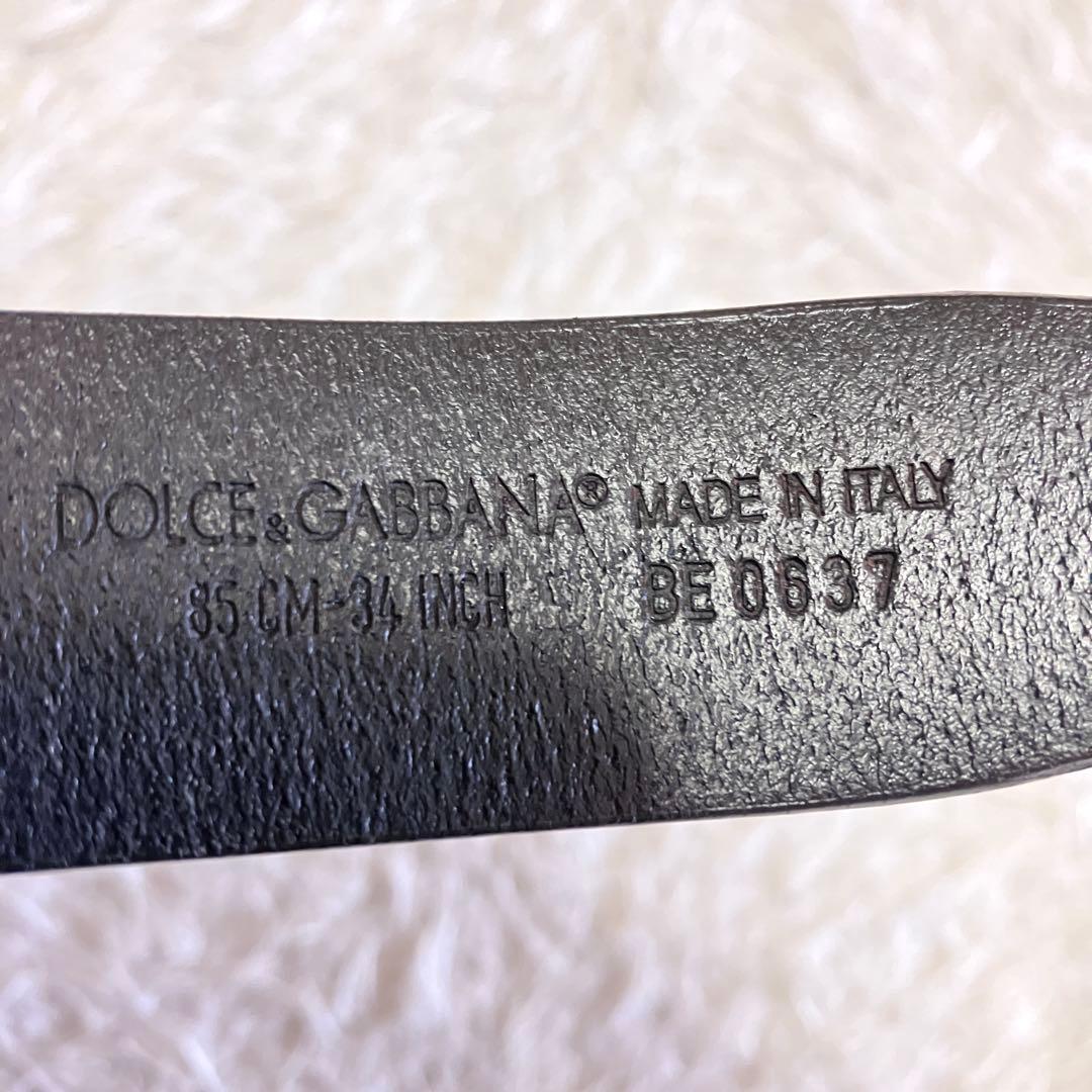 美品 ドルチェアンドガッバーナ ゴールドプレート ベルト ブラック レザー