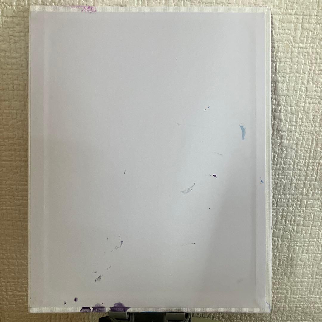 ピ*ー様 小4娘の絵　嵐の海　キャンバスボード縦25.5cm 横20.5cm