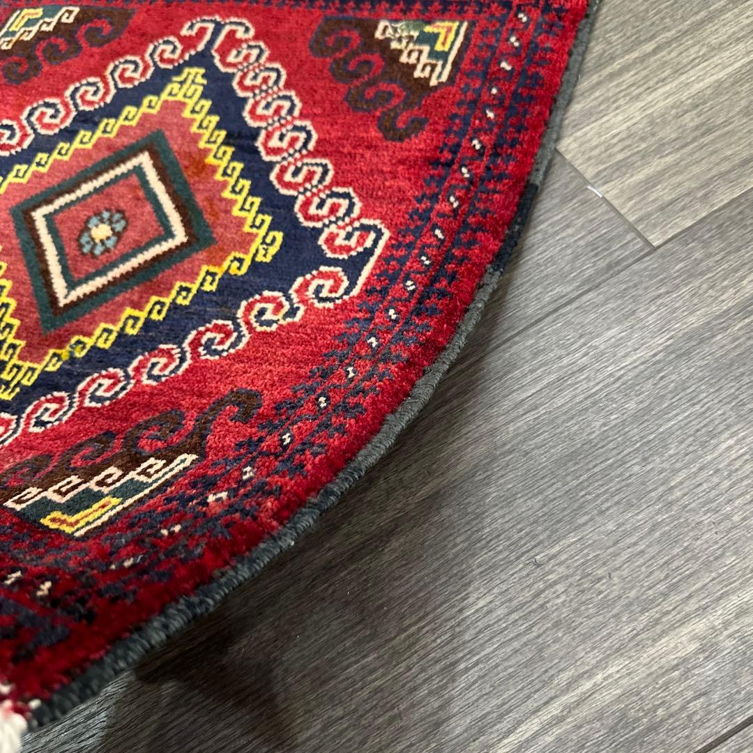 53x51cm トライバルラグ手織り絨毯ヴィンテージ ラグ❣️sale❣️