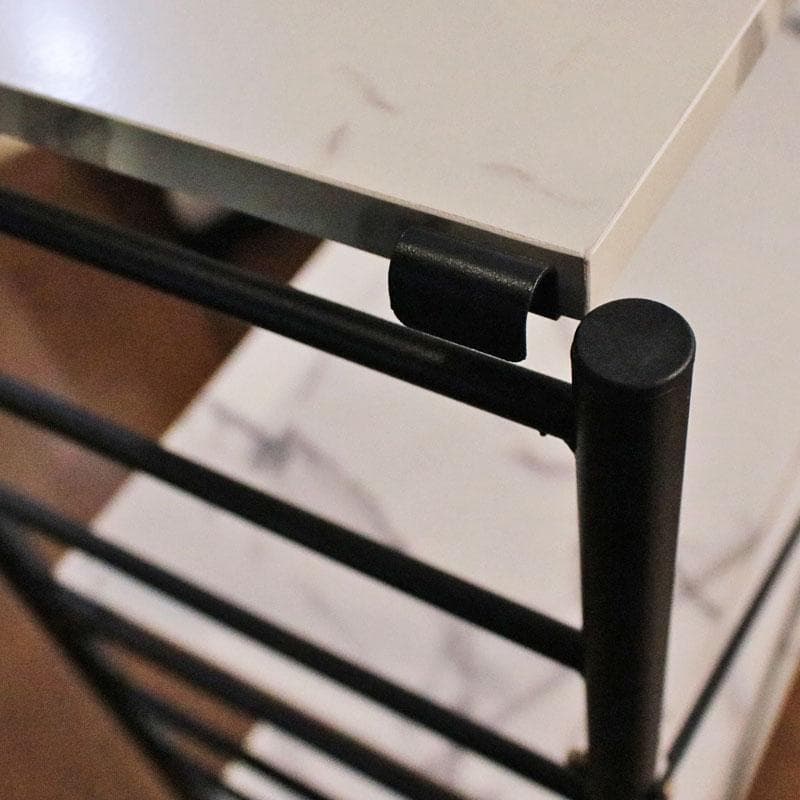 大理石柄 引出し付シェルフ マーブルホワイト 収納 飾り棚 399-2727