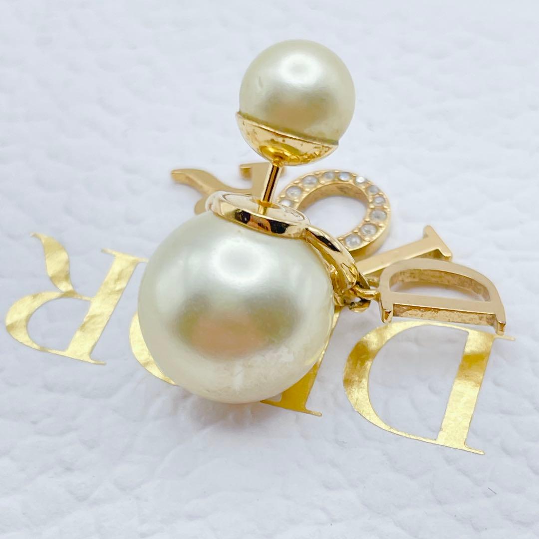 Christian Dior ピアス　トライバル　パール　ストーン　片耳