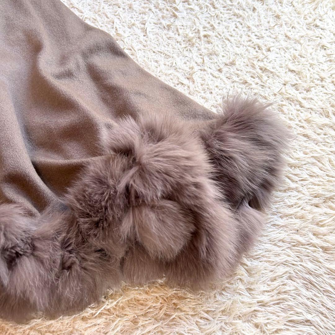 【極美品✨️】SAGAFURS カシミヤ 100% 本毛皮 フォックス ポンチョ