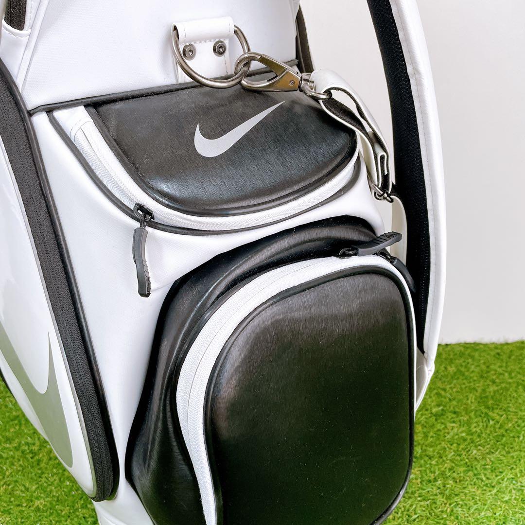 美品　NIKE キャディバック　ホワイト　エナメル　GF3006 9型　黒