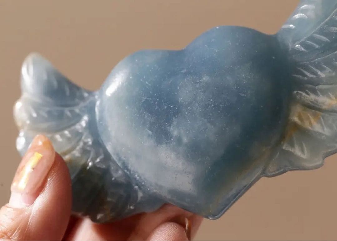 【天然石】ブルーカルサイト ハートウィング