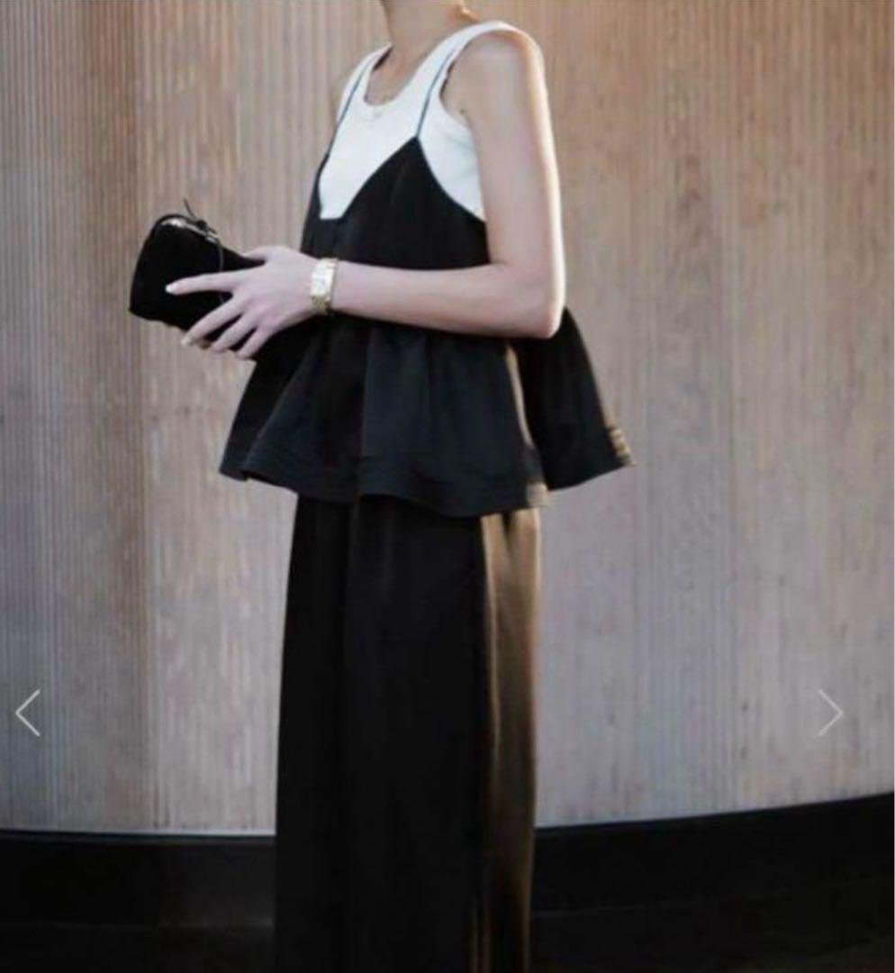 machatt 新品 サテンフレアキャミソール ブラック 36