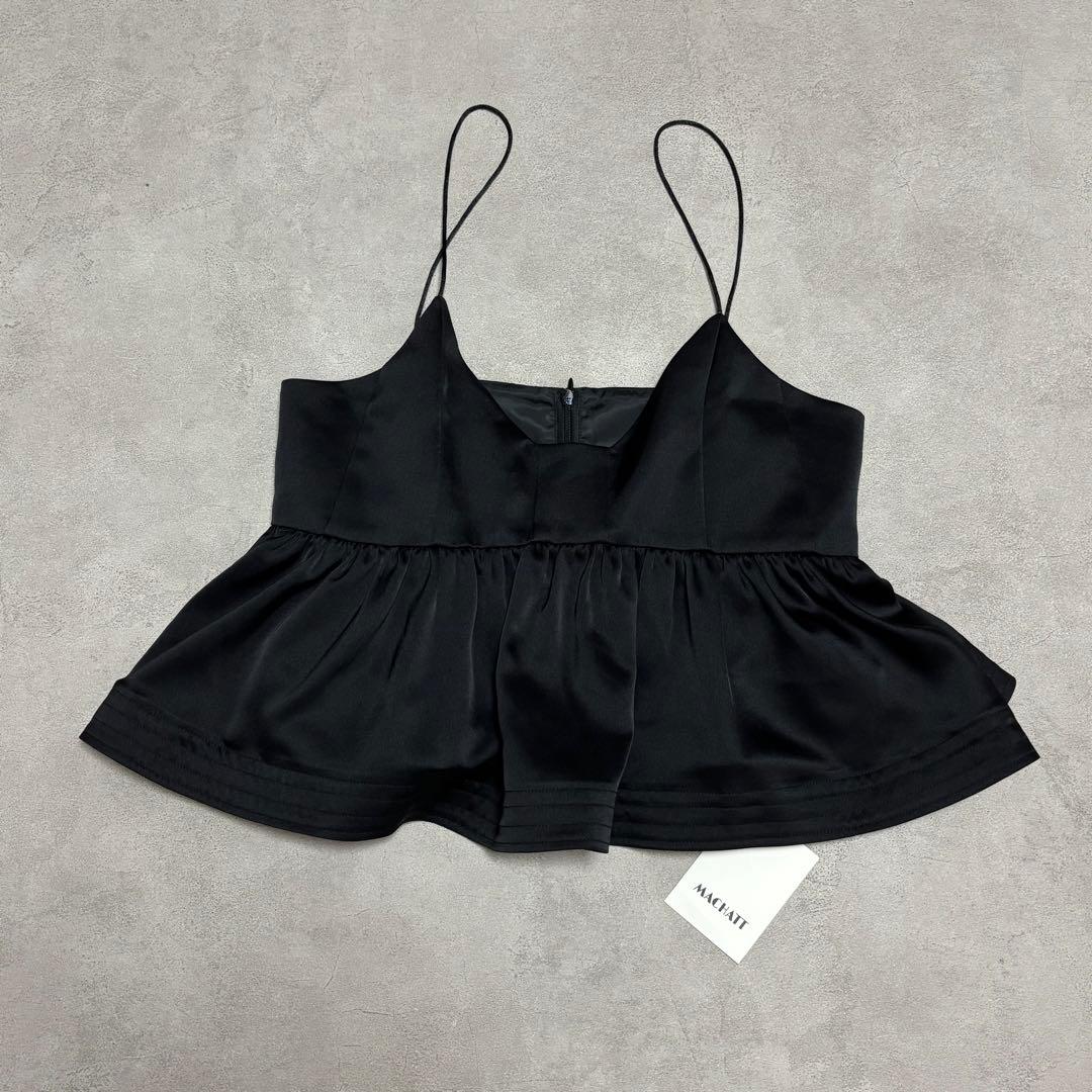 machatt 新品 サテンフレアキャミソール ブラック 36