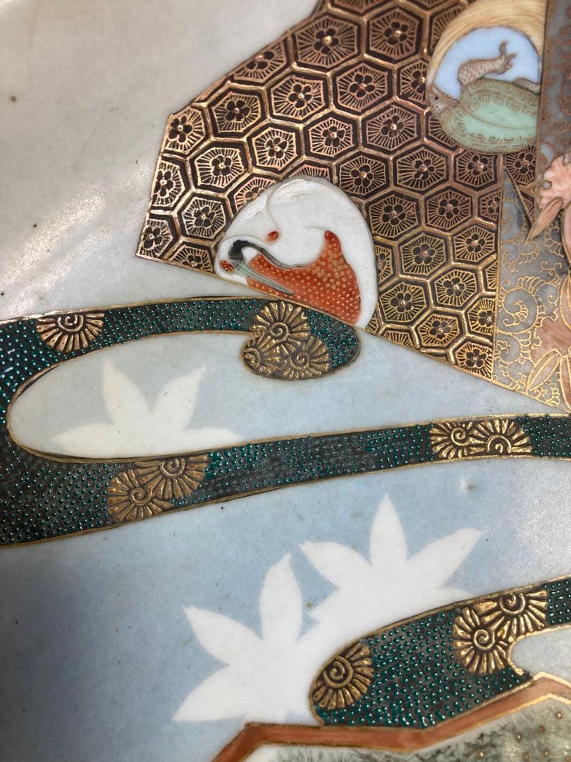 九谷焼の大きな鉢3枚 骨董 レトロ