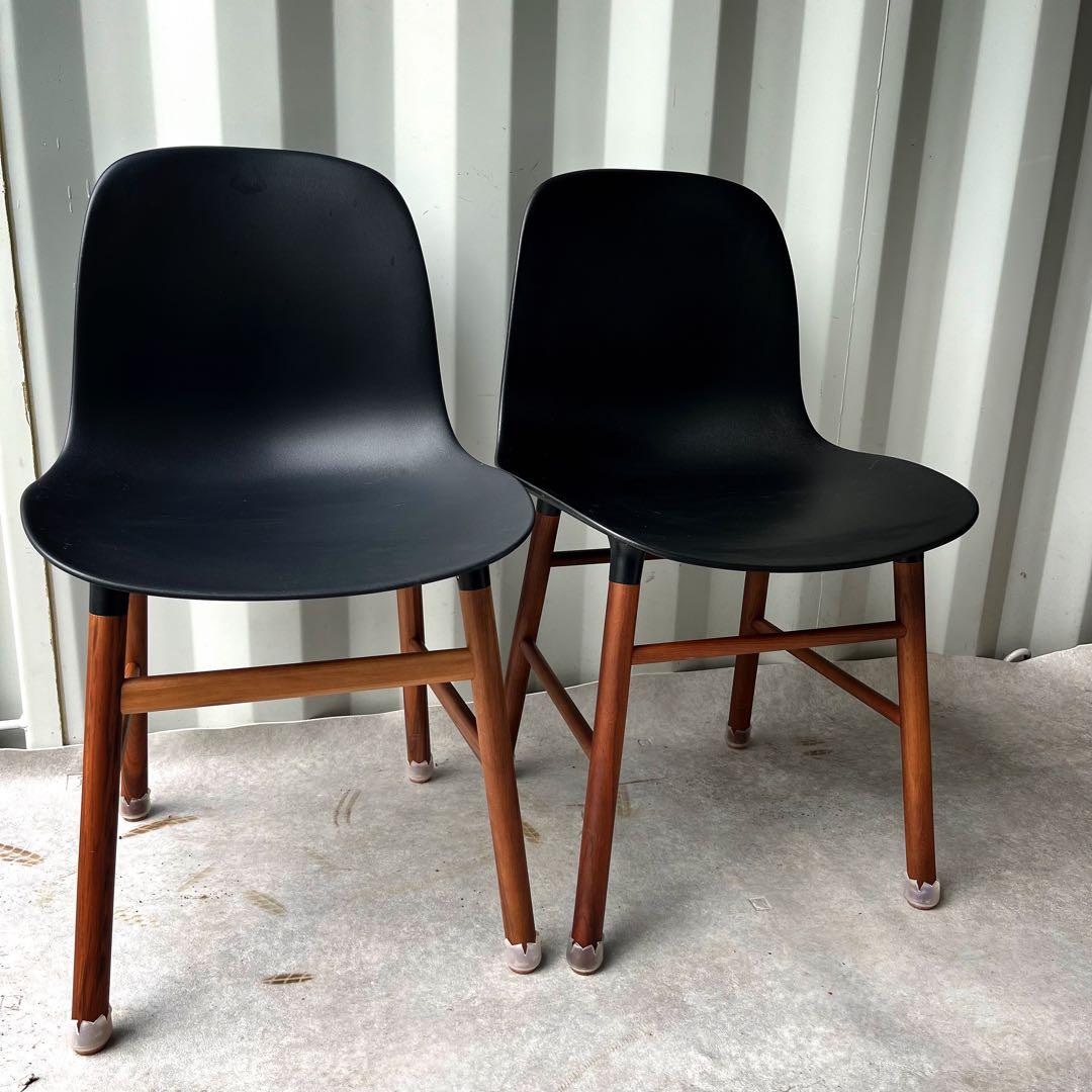 取付無料！ノーマンコペンハーゲン フォームチェア ブラック ウォールナット 2脚