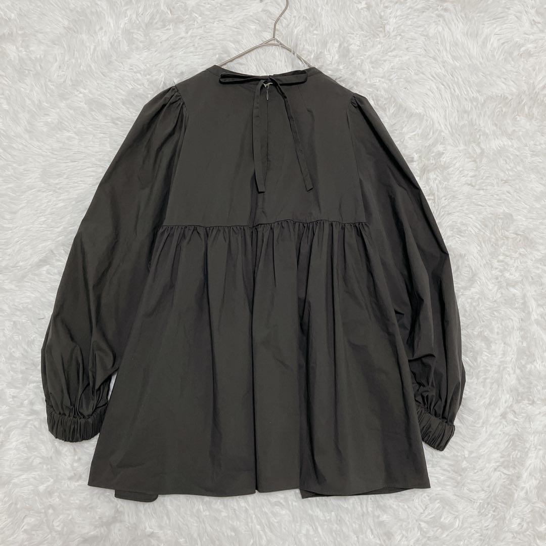 美品 ヨリ パフスリーブブラウス　yori 38 バックリボン フレア ギャザー