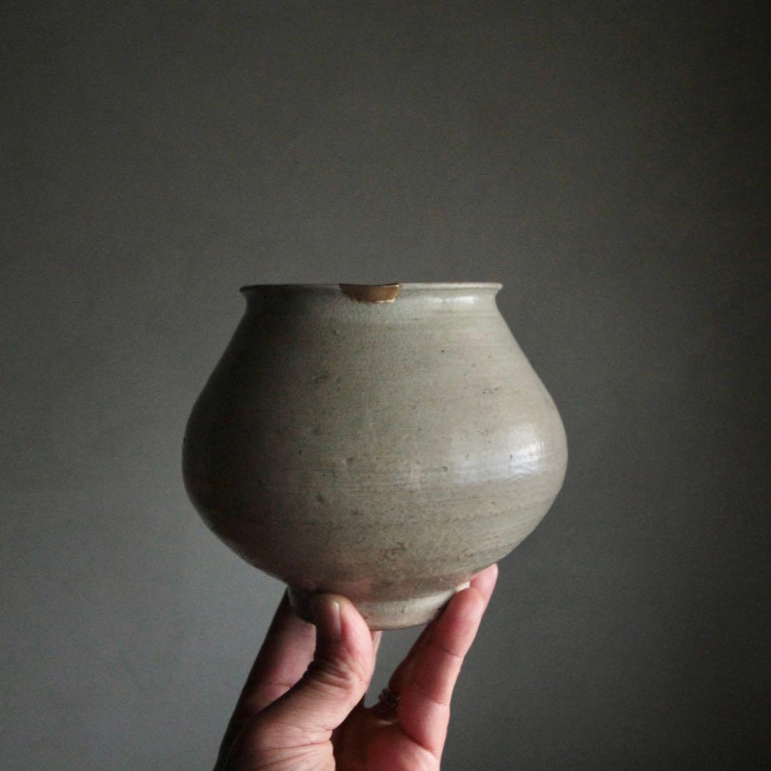 李朝 堅手 塩笥壷 朝鮮美術 古美術 古道具 李朝白磁 アンティーク