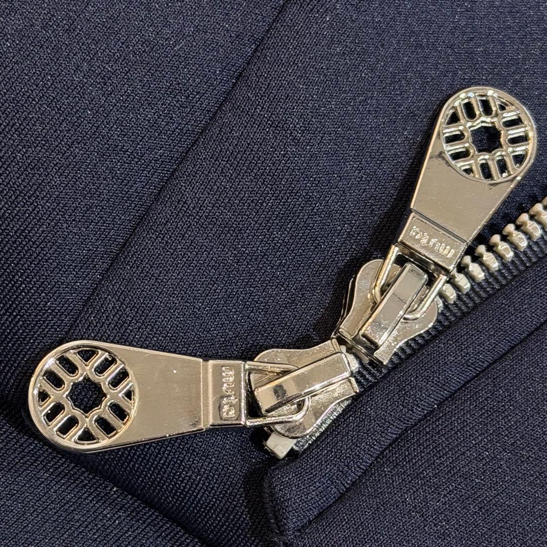 ムータマリン　ボンディングパーカー　ワッペン　2way　ファー　フード　紺　M