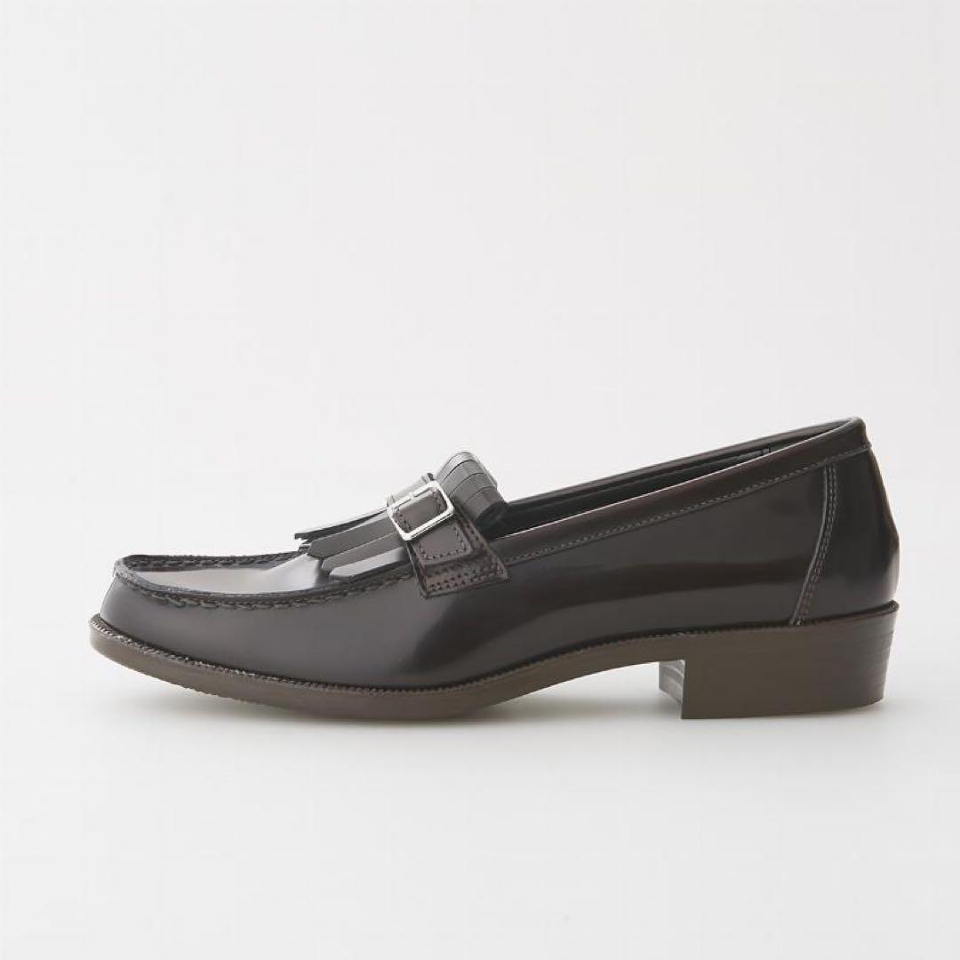 HARUTA ブラウン カジュアルキルトローファー #232 フリンジ付き