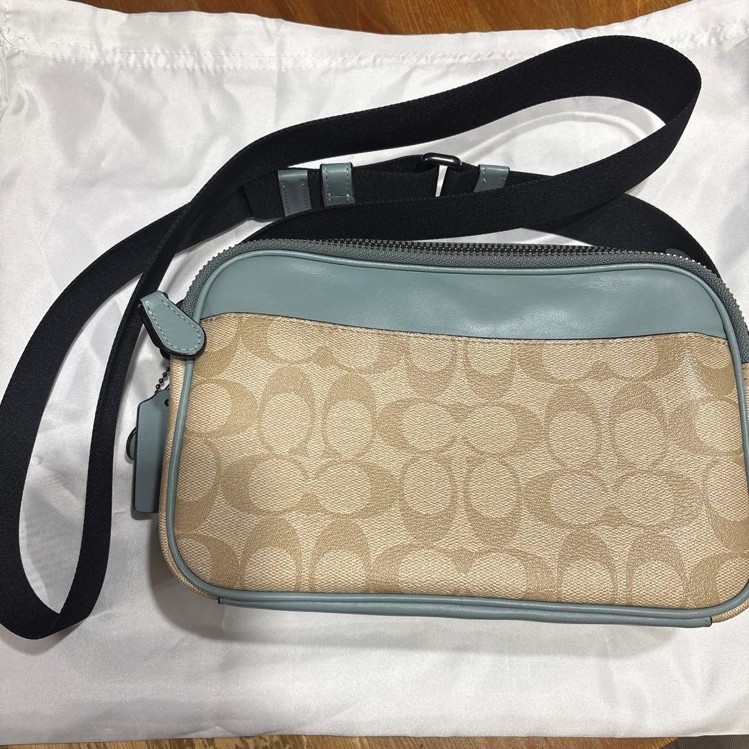 COACH ショルダーバッグ ベージュ/水色
