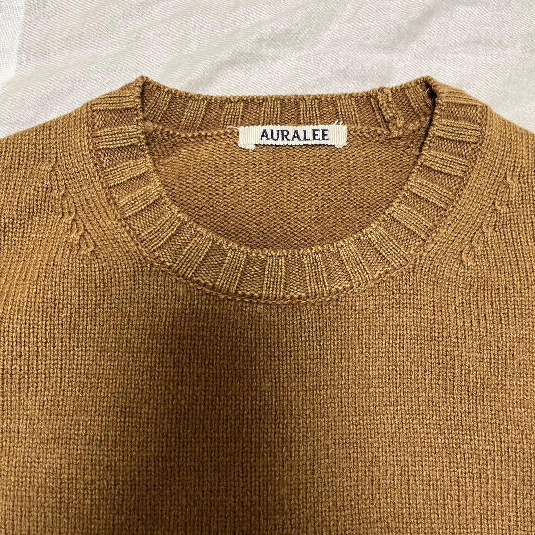 （最終値下げ・今週まで）AURALEE オーラリー　ブラウン クルーネックニット