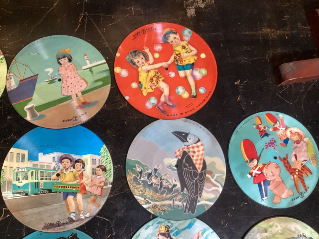 レトロ　ピクチャーレコード　１９枚　SPレコード　童謡　漫画