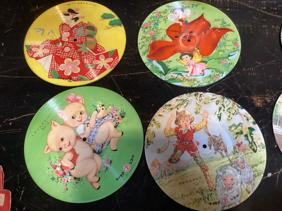 レトロ　ピクチャーレコード　１９枚　SPレコード　童謡　漫画