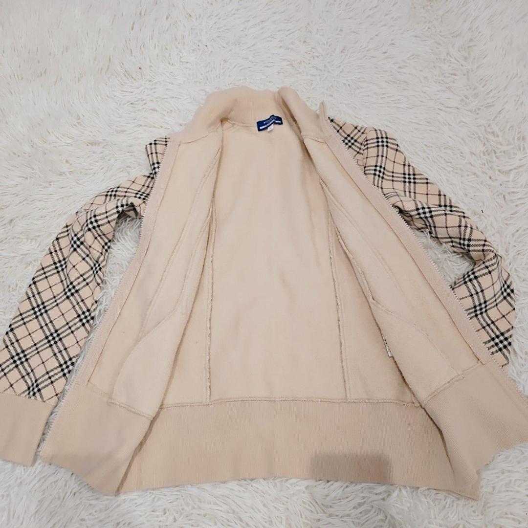 バーバリーブルーレーベル トラックジャケット M ノバチェック ホースロゴ　刺繍