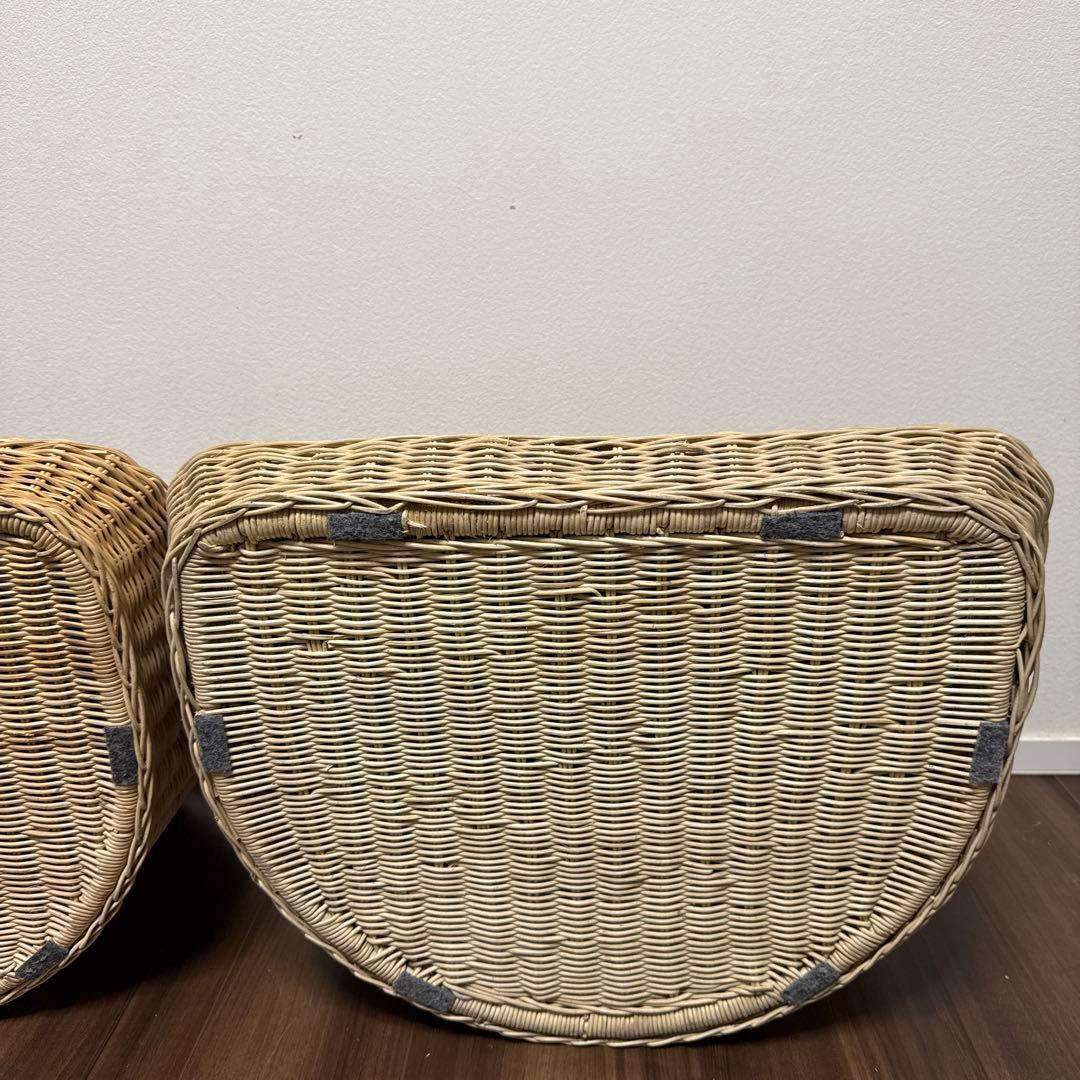 【良品】関家具 フロアチェア 座椅子 ラタン ２脚セット