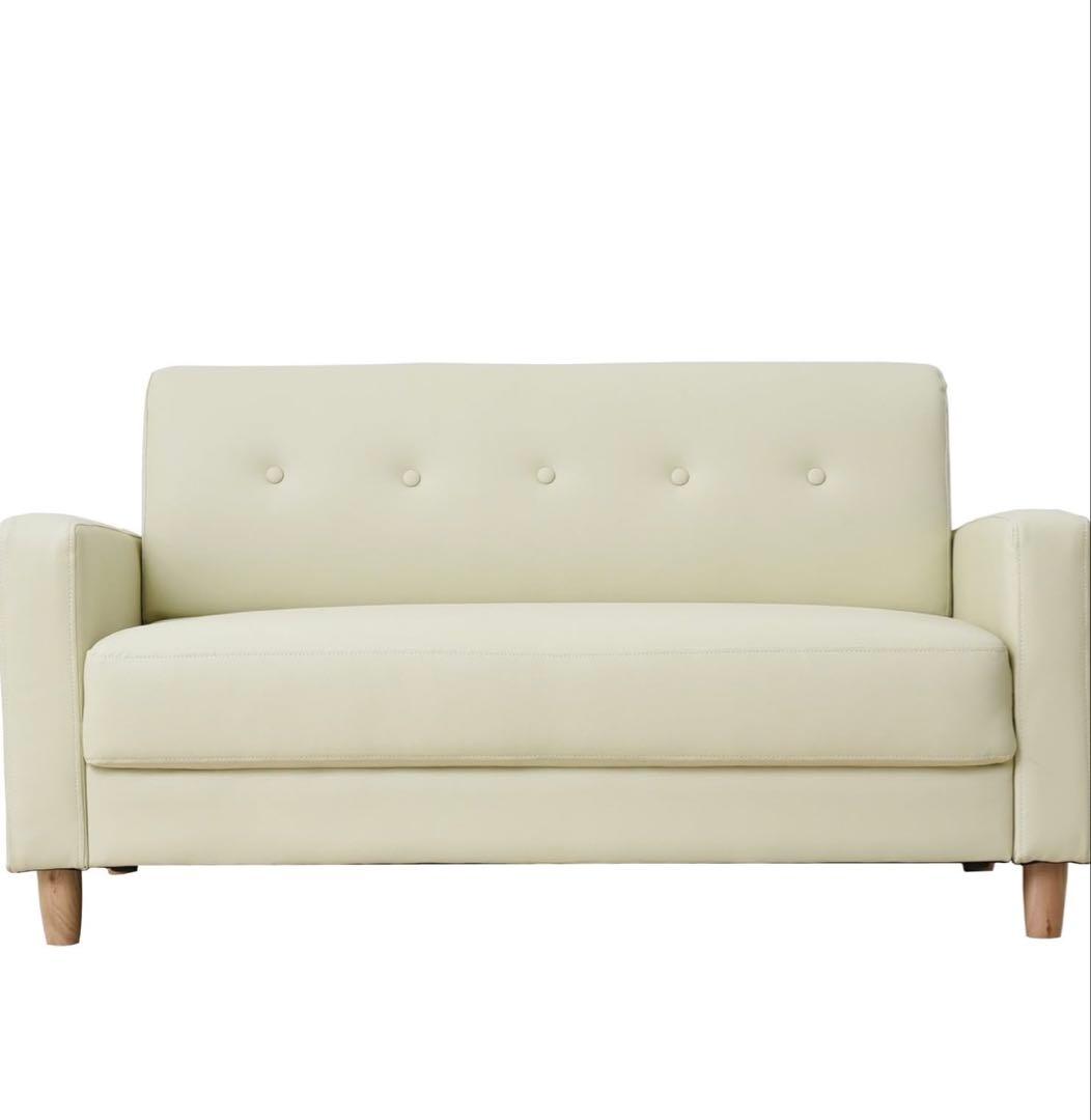 YAMAZEN 2人掛けカジュアルソファー アイボリーKDS-135（IV）P