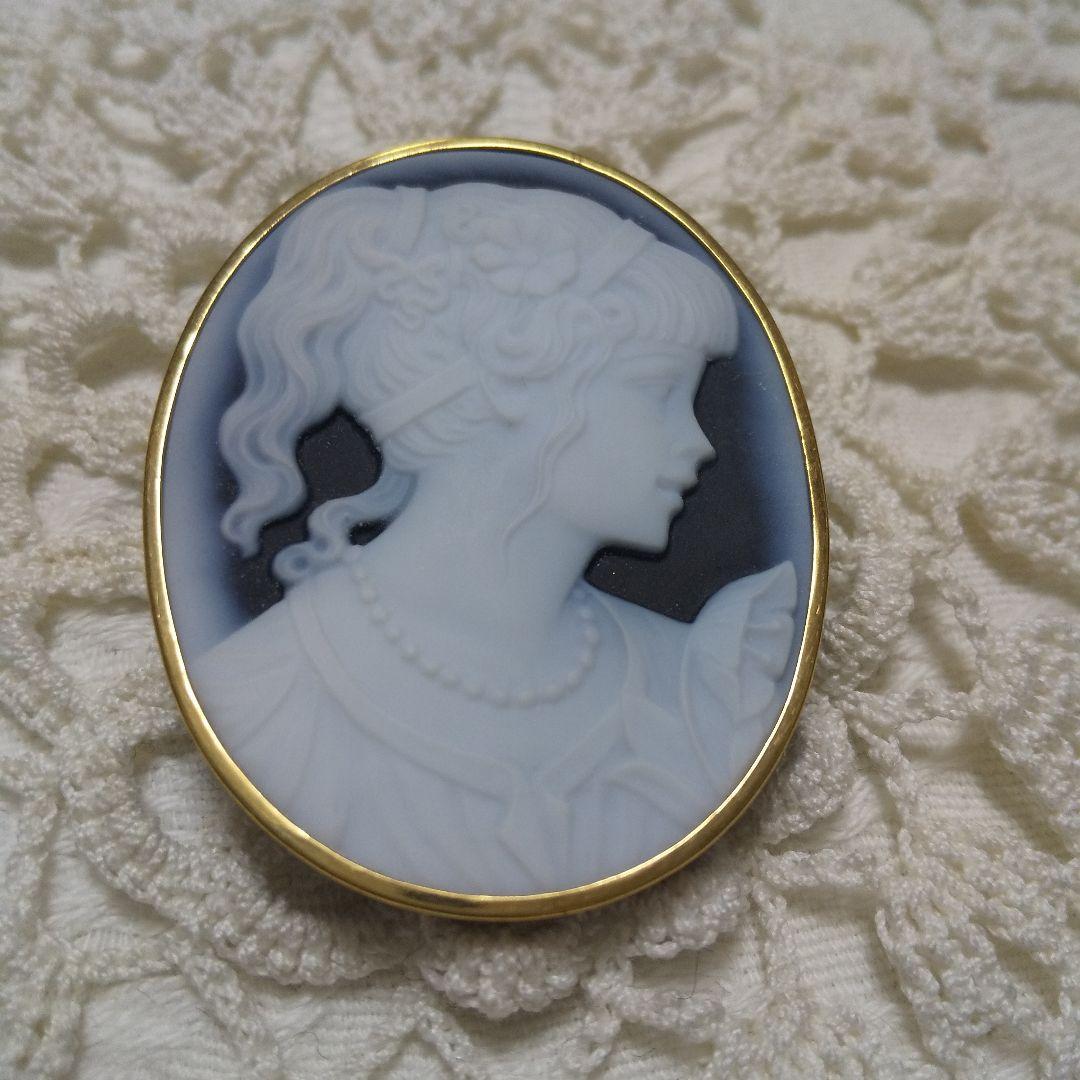 K18金カメオ2way ブローチペンダントトップ