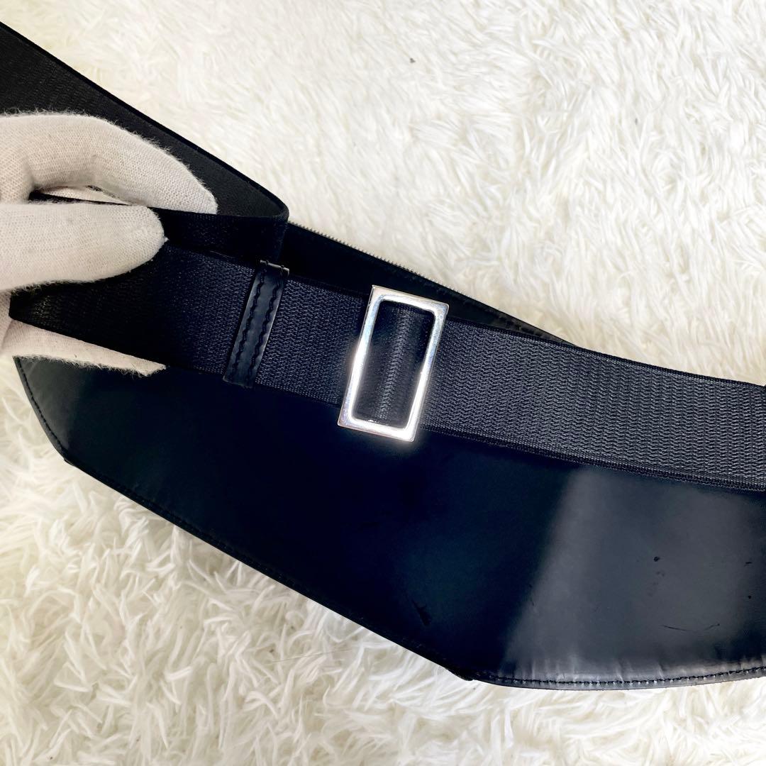 【美品】バレンシアガ ネオリフト ウエストポーチ キャンバス レザー 黒