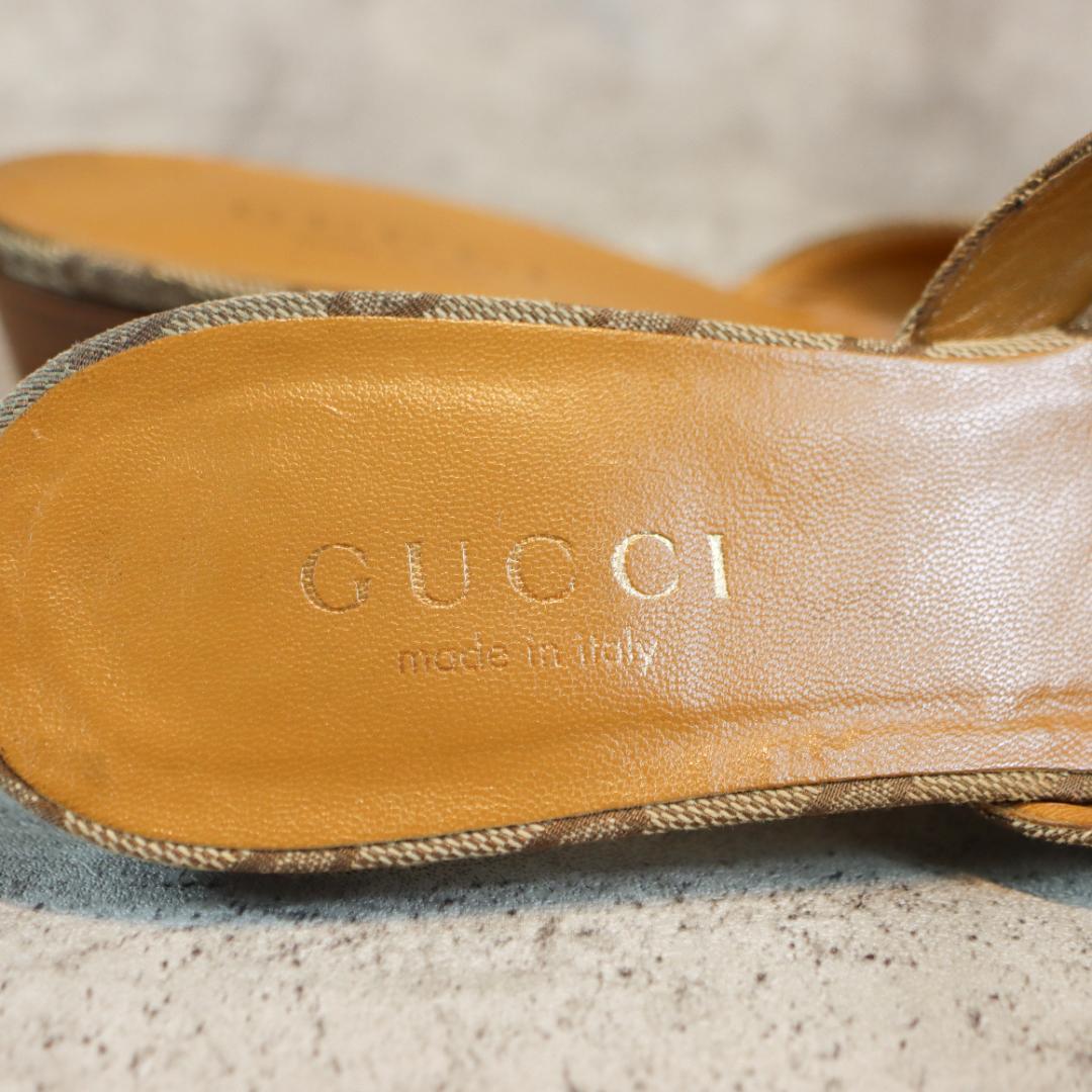 GUCCI グッチ GG柄 ミュール サンダル レザー レディース 箱付き