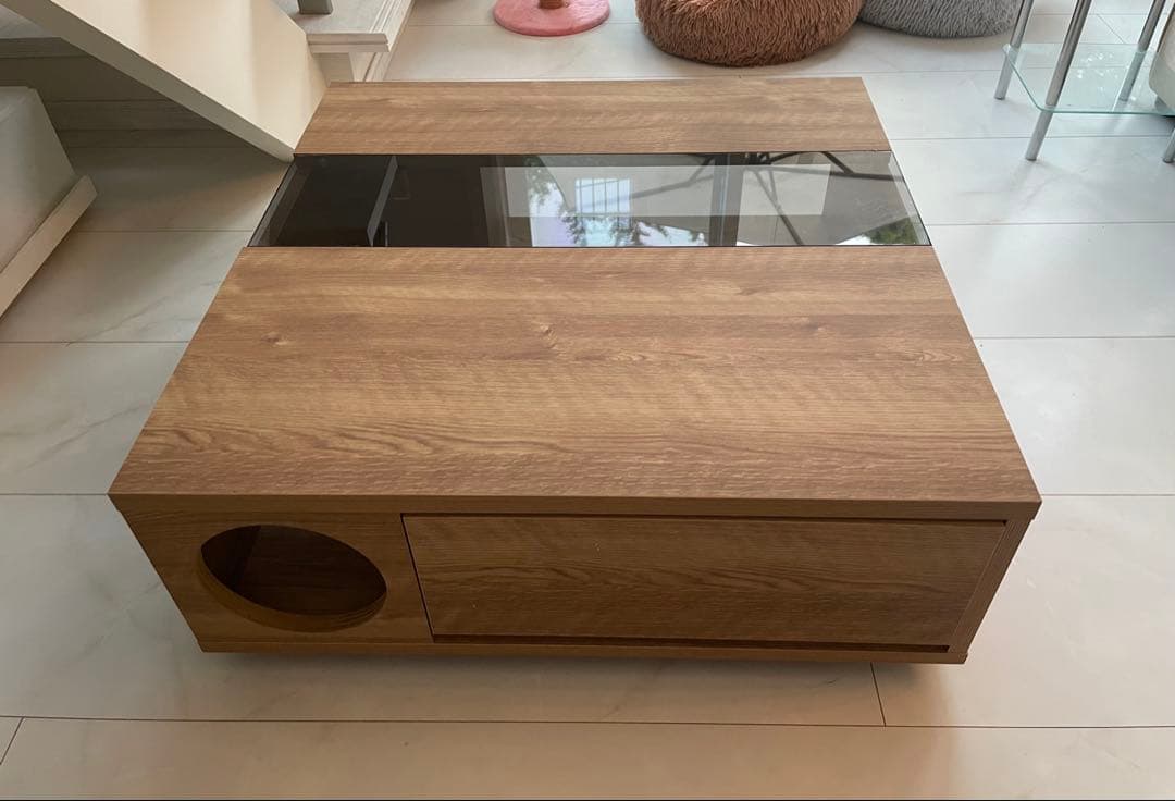 【セール中】LAWYA ローテーブル ガラス天板