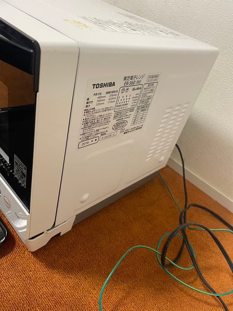 美品 東芝 レンジ オーブンレンジ 電子レンジ ER-S60 フラット庫内