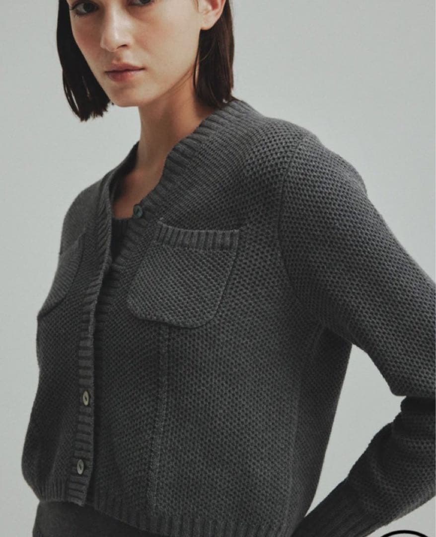 L'AUBE BLANC ローブブラン Basket Knit Cardigan