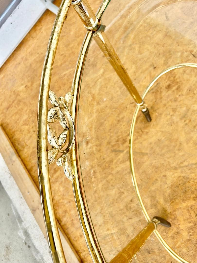 585 ヨーロピアン キッチンワゴン アンティーク　クラシック 重厚 真鍮風　a