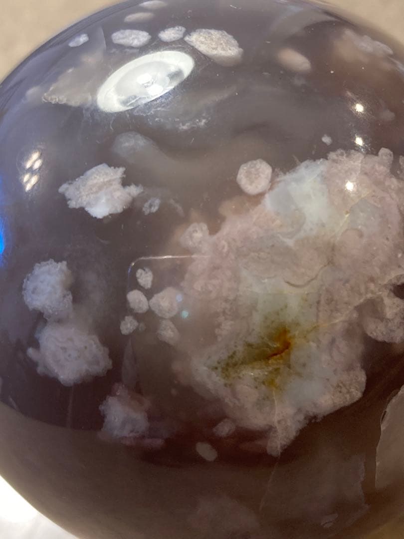 夜桜瑪瑙　フラワーアゲート　スフィア