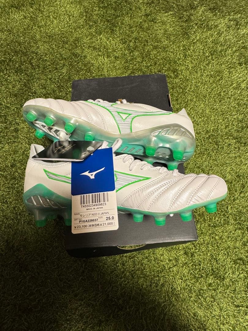 Mizuno モレリアネオ3 ホワイト/グリーン 25.0cm