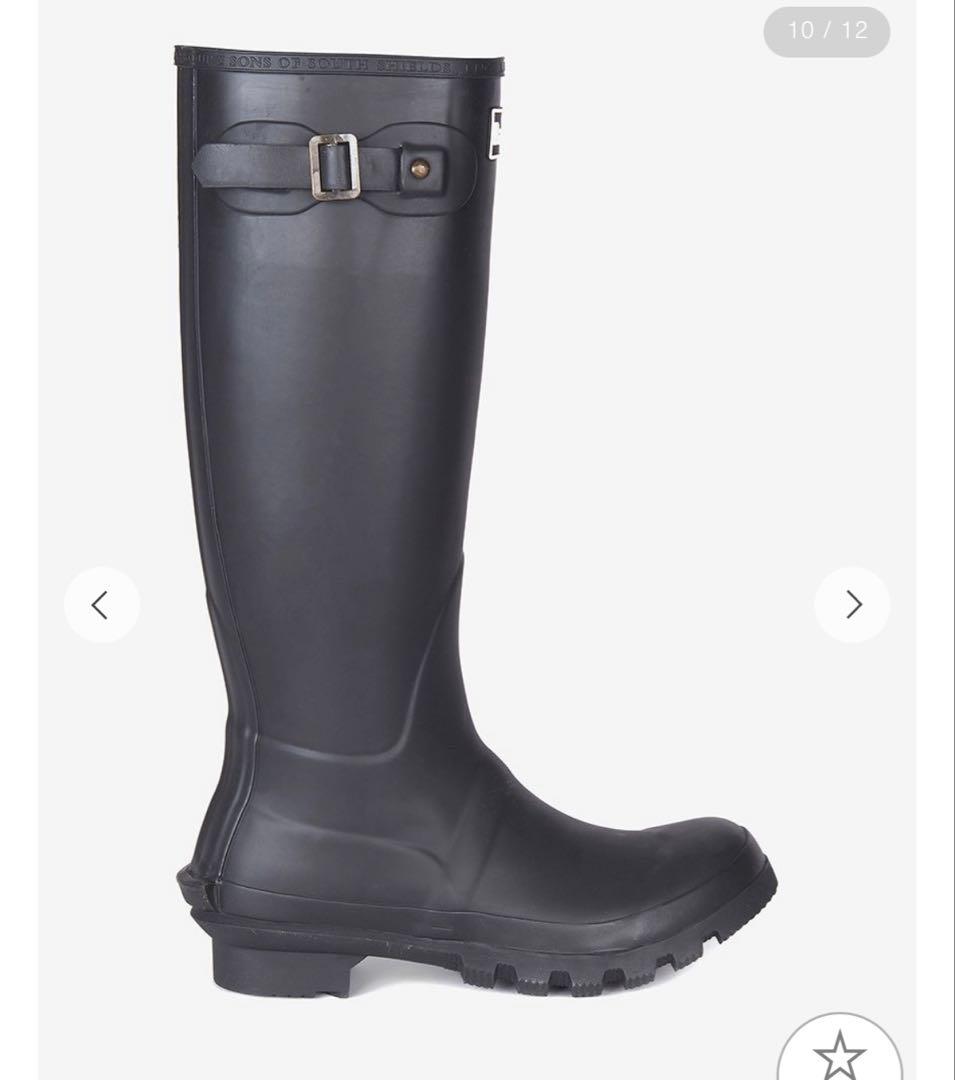 Barbour サイドストラップレインブーツ　ブラック