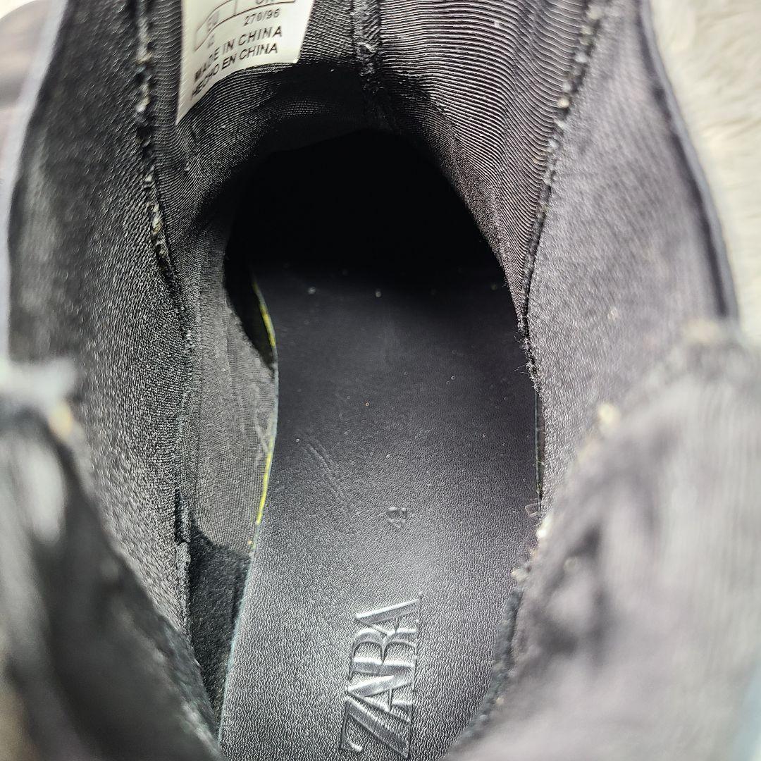 42【ZARA】Vibram　ビブラムソール レザーチェルシーアンクルブーツ