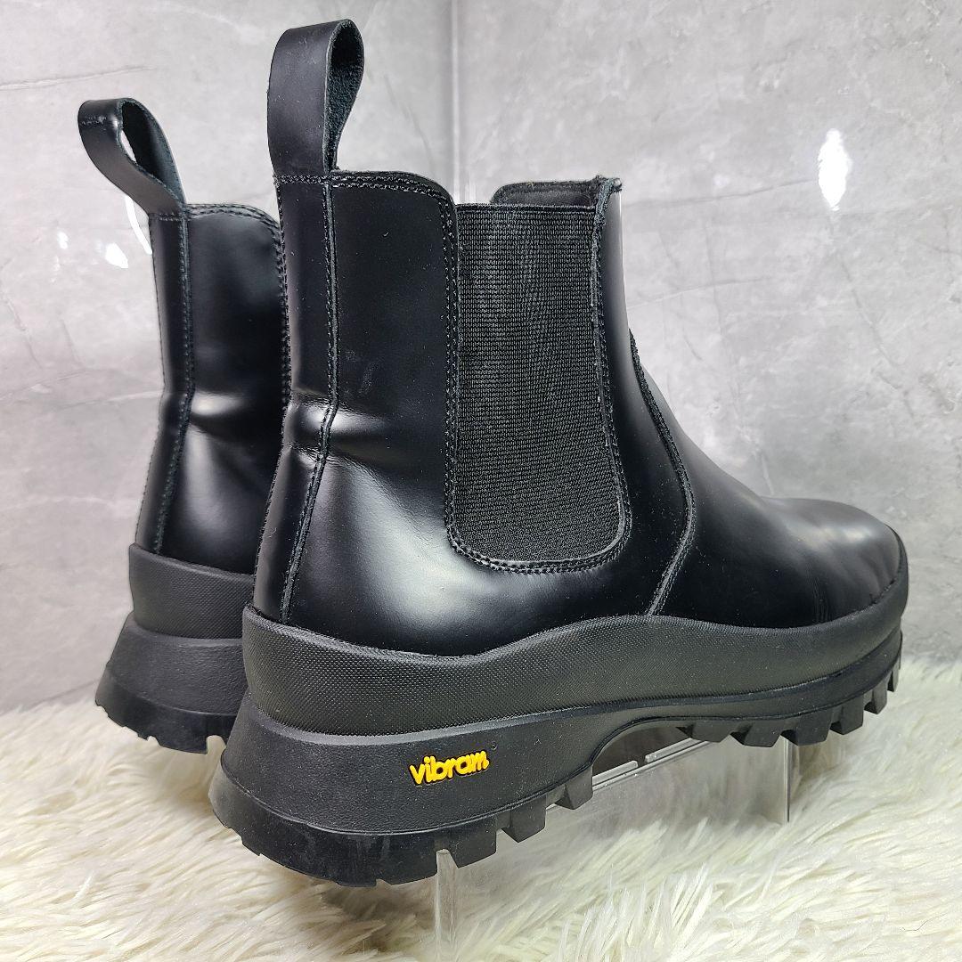 42【ZARA】Vibram　ビブラムソール レザーチェルシーアンクルブーツ