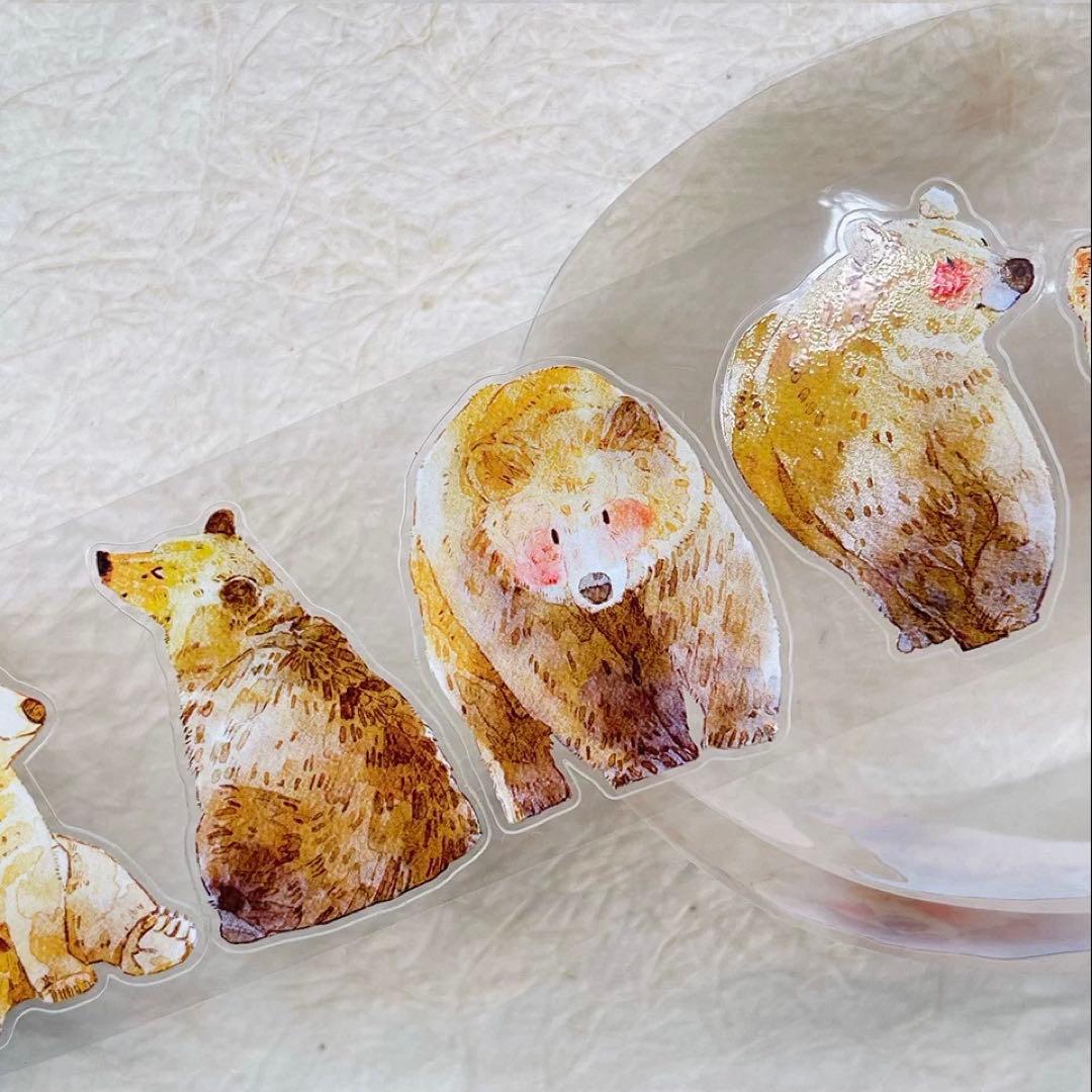 PET 熊大 ダイカット加工 4.5cm×5m 海外マスキングテープ クマ