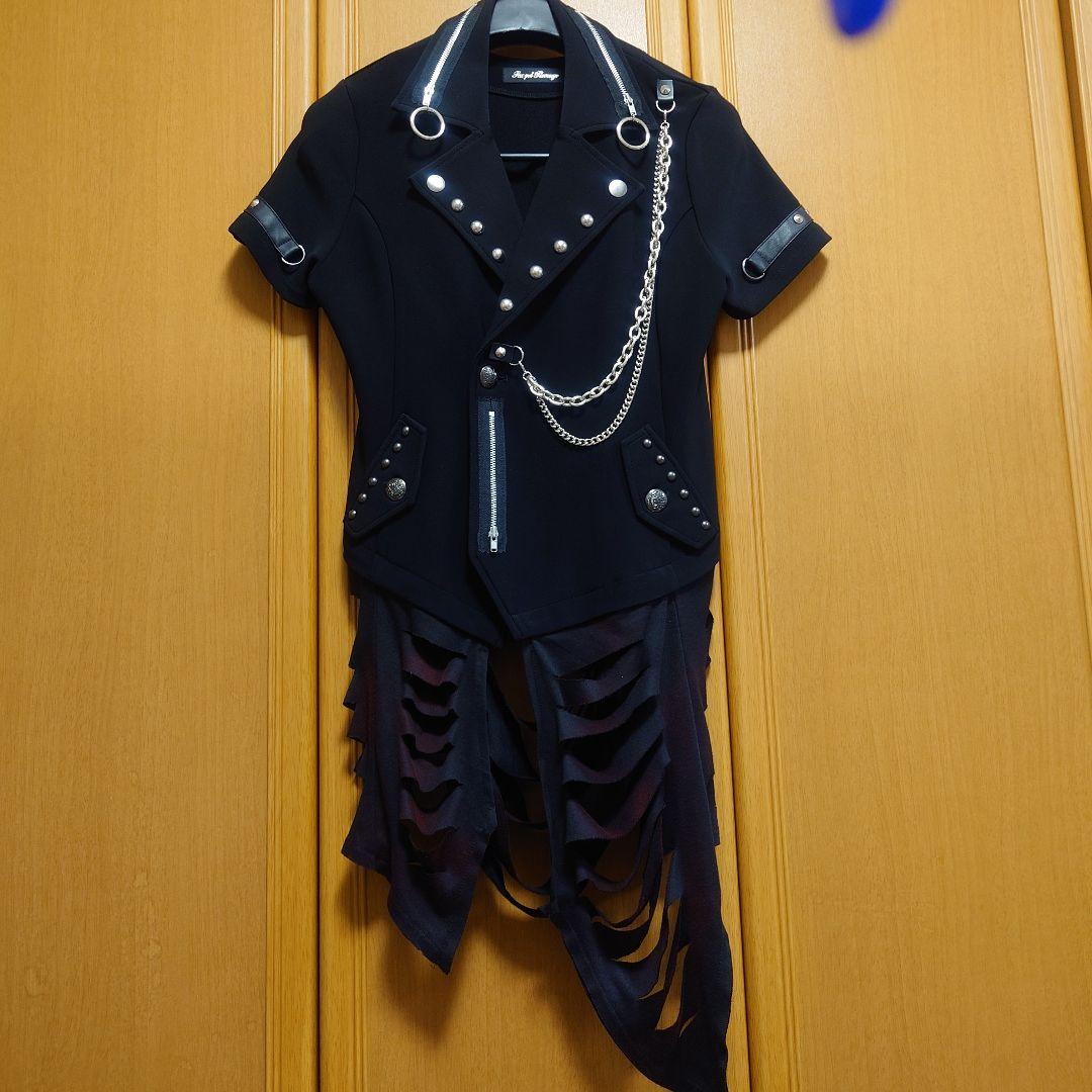 SEXPOT スタッズチェーン付きブラック　ダメージジャケット