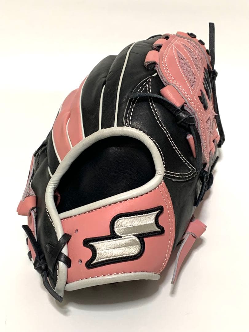 【美品】SSK 少年軟式野球グローブ 右投 ピンクxブラック